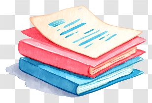 Paper Documents - Colorful Stack Of Books Illustration Transparent PNG