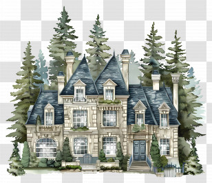 Luxury Real Estate - Elegant Mansion In The Woods Transparent PNG