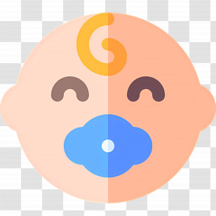 Baby Boy - Smiling Baby Face With Pacifier Transparent PNG