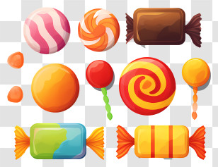 Candy - Assorted Colorful Candies And Lollipops Transparent PNG