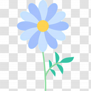 Daisy Flower - Drawing Of A Blue Daisy Flower Transparent PNG