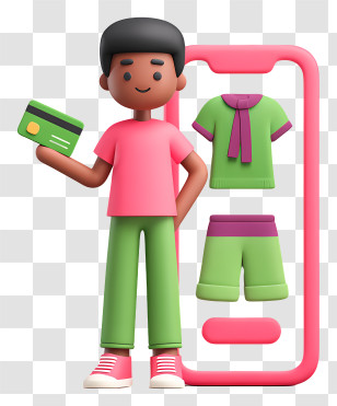 Digital Shopping - Mobile Fashion Shopping With Card Transparent PNG