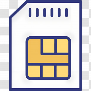 Phone Memory - White SIM Card Icon With Blue Outline Transparent PNG