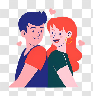 Love Couple - Cute Couple Illustration Transparent PNG