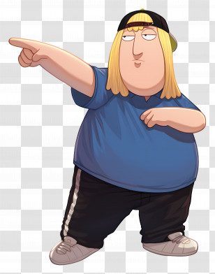 Chris Griffin - Pointing Boy Cartoon Character Transparent PNG