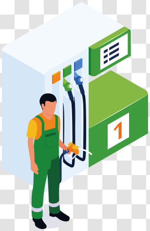Fuel Price - Gas Station Attendant Illustration Transparent PNG