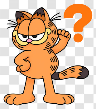 Garfield Thinking - Garfield With Question Mark Transparent PNG