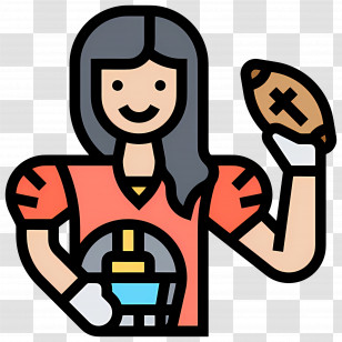 American Football Player - Female Football Player Holding Ball Transparent PNG