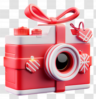 Camera - Festive Red Gift Camera Transparent PNG
