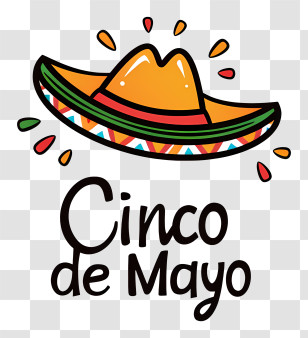 Cinco De Mayo - Cinco De Mayo Logo With Sombrero Illustration Transparent PNG