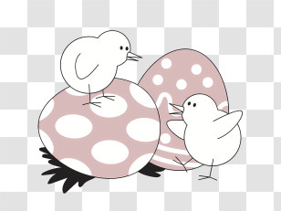 Easter Egg - Birds With Patterned Easter Eggs Transparent PNG