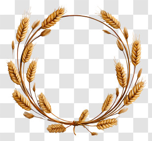 Grain Wreath - Wheat Wreath For Harvest Season Transparent PNG