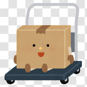 Icon - Smiling Box On Cart Illustration Transparent PNG