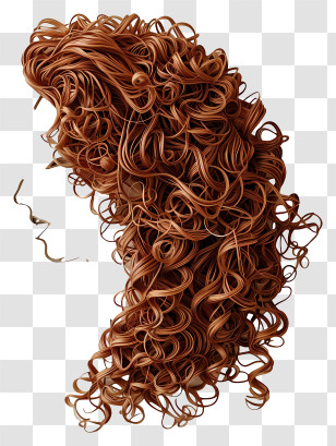Hair Wig - Brown Curly Hair Illustration Transparent PNG
