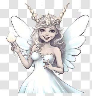 Fairy - Fairy With Wand And Wings Transparent PNG