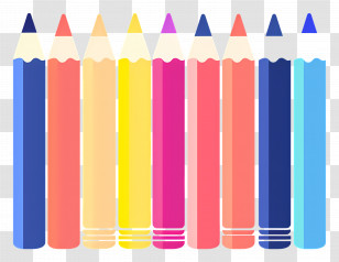 Pencil - Colored Pencils In A Row Transparent PNG