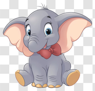 Dumbo - Cute Elephant Illustration Transparent PNG