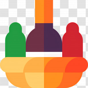 Food Gift Baskets - Bottles In Basket Illustration Transparent PNG