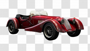 3d Car - Red Vintage Classic Car Design Transparent PNG