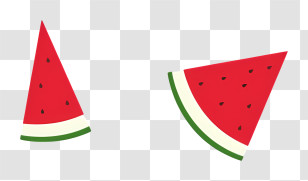 Cartoon - Illustrated Watermelon Slices For Summer Transparent PNG