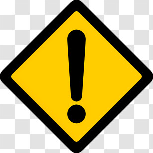 Warning Sign - Yellow Warning Sign With Exclamation Mark Transparent PNG