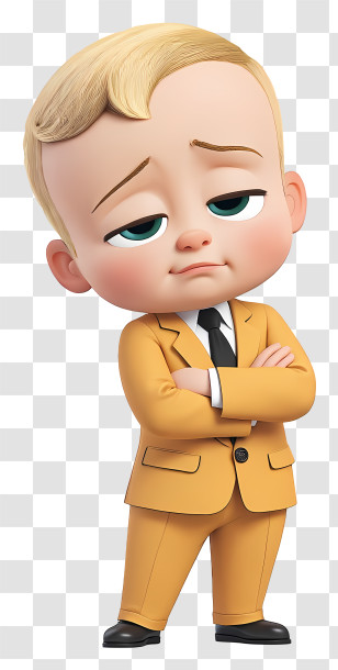 Boss Baby - Smirking Boss Baby Portrait Transparent PNG