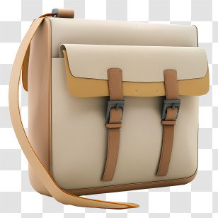 Messenger Bag - Stylish Beige Bag With Straps Transparent PNG