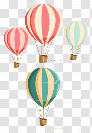 Balloons - Colorful Hot Air Balloons In Various Sizes Transparent PNG