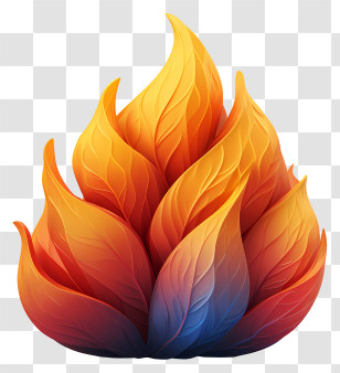 Fire - Flame-inspired Leaf Illustration Transparent PNG