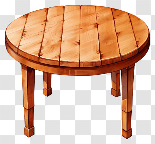 Watercolor Wooden Round Table - Wooden Round Table Design Illustration Transparent PNG