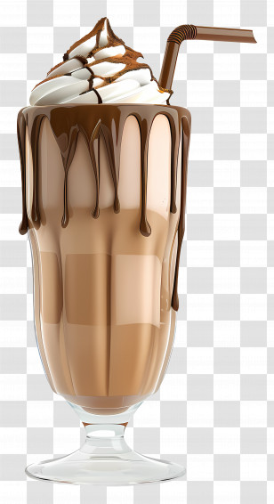Chocolate Milkshake - Chocolate Milkshake Served With Cream Topping Transparent PNG