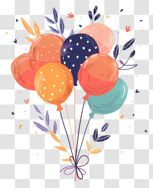 Birthday Balloons - Colorful Party Balloons Transparent PNG