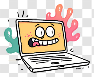 Cartoon Laptop - Funny Cartoon Laptop Illustration Transparent PNG