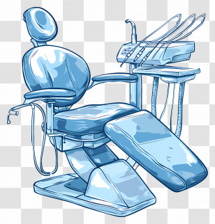 Dentist Chair - Blue Dental Chair Illustration For Medical Use Transparent PNG