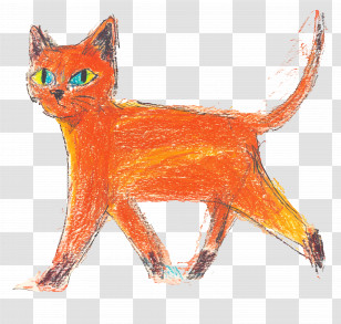 Cat Walking - Hand-drawn Orange Cat Illustration Transparent PNG