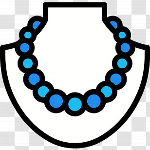 Pearl Necklace - Elegant Blue Beaded Necklace Transparent PNG
