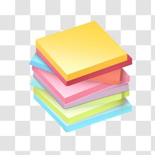 Post It Note - Colorful Sticky Notes Pile Illustration Transparent PNG