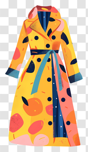 Clothes - Colorful Patterned Coat Transparent PNG
