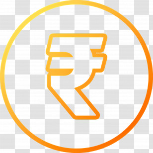 Rupees Symbol - Orange Rupee Symbol In Circle For Financial Concepts Transparent PNG