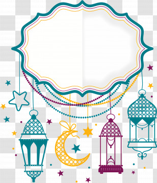 Eid Ul Adha - Decorative Lanterns And Stars Transparent PNG