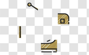 Cartoon Tv - Minimalist Gold Abstract Shapes Transparent PNG