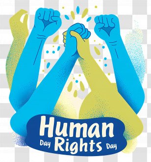 Human Rights Day - Human Rights Day Illustration With Raised Hands Transparent PNG