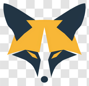 Fox - Geometric Fox Logo In Yellow And Black Transparent PNG