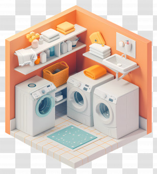 Laundry Room - Stylish Laundry Room Setup Transparent PNG