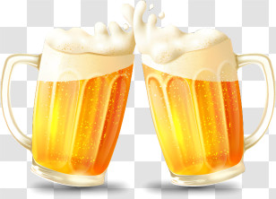 Beer - Beer Mugs Clinking For Celebration Transparent PNG