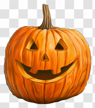 Carved Pumpkin - Smiling Jack-O-Lantern Pumpkin Transparent PNG