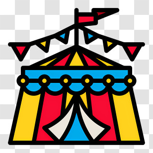 Carnival Circus Tent - Colorful Circus Tent With Bunting Transparent PNG