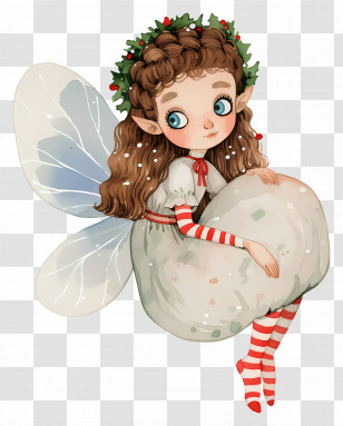 Christmas Fairy - Cute Fairy With Wings Transparent PNG