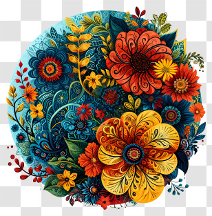 Icon - Colorful Floral Mandala Design Illustration Transparent PNG