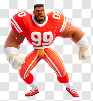 American Football Defensive End - Cartoon Football Player Illustration Transparent PNG